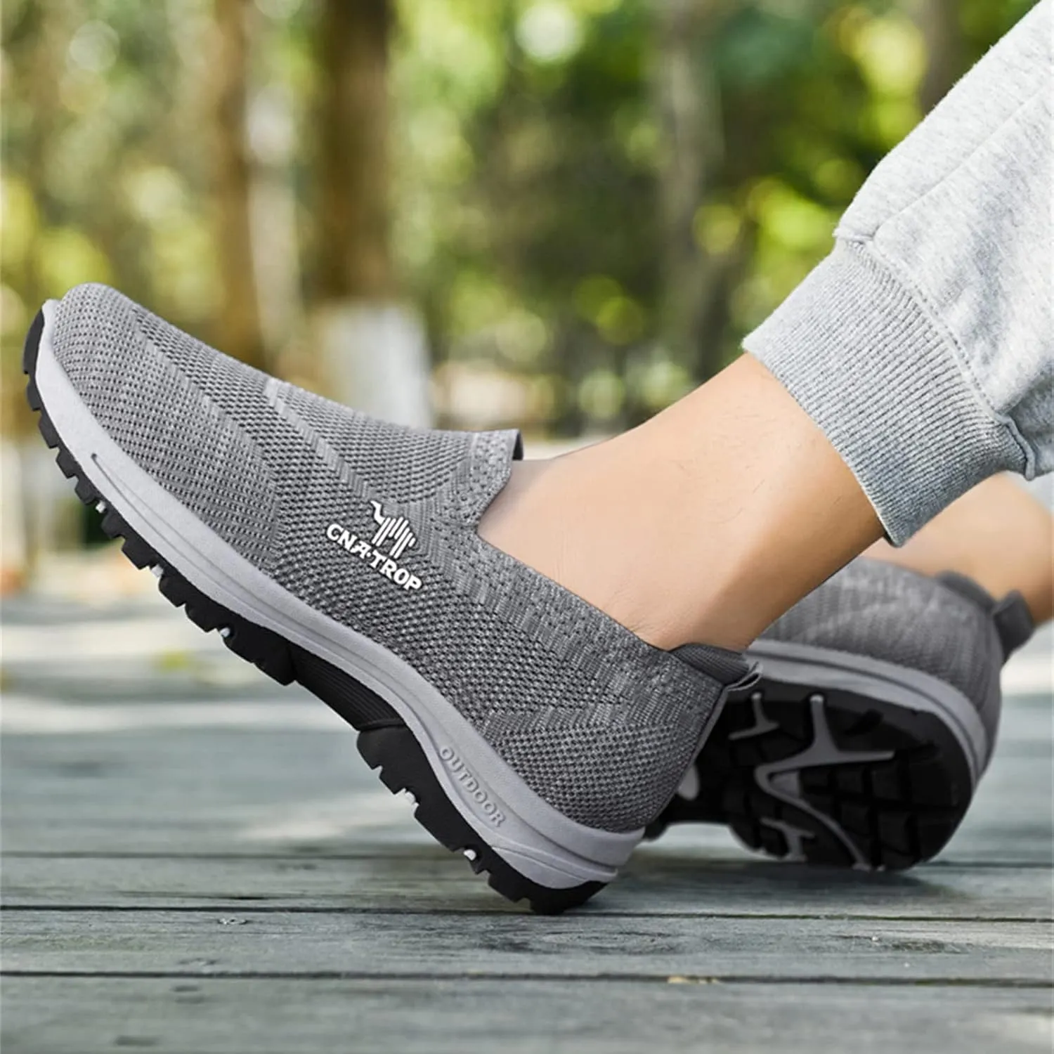 ORNVEION Men's Breathable Mesh Slip-on Orthopedic Walking Loafers,Fashion Outdoor Casual Flats Driving Sneakers Soft Non-Slip Lightweight Penny Boat Shoes