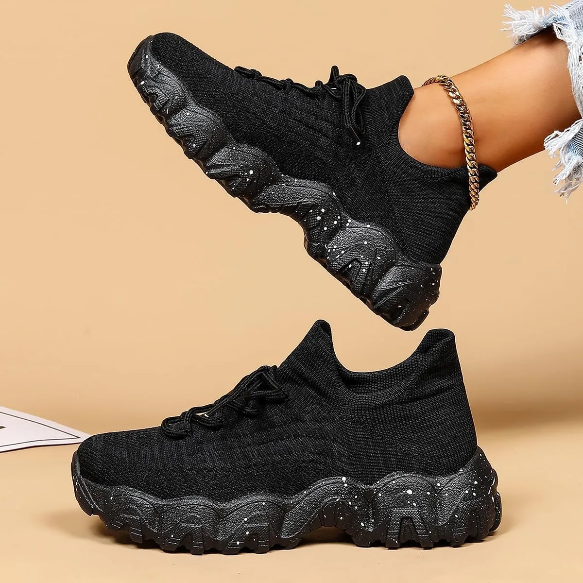 Ortho Pro Shoes for Women,Simply Snug Shoes, Women's Fashion Lace-up Low Top Non Slip Sneakers