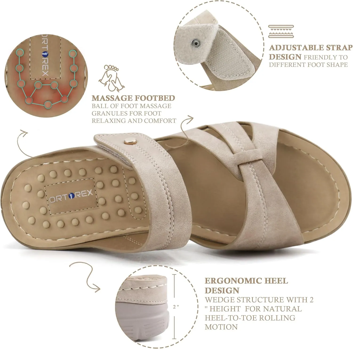 Ortho rest Women Orthotic Slides Comfortable Orthopedic Sandals Walking Sandals with Arch Support