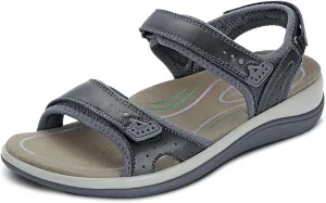 Orthofeet Women's Orthopedic Leather Malibu Adjustable Sandals