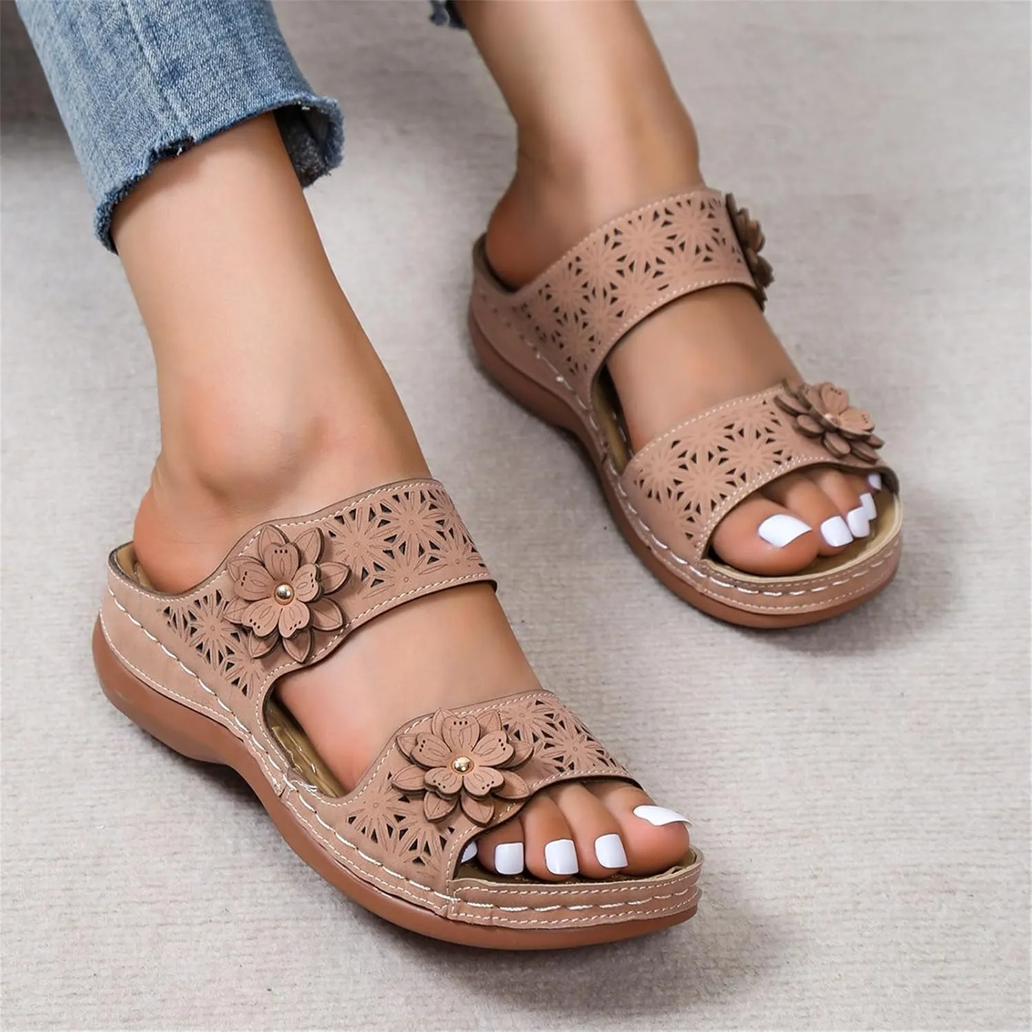 Orthopedic Sandals for Women Comfortable Dressy Wedge Spring Shoes Summer Vacation Arch Support Orthotic Sandals