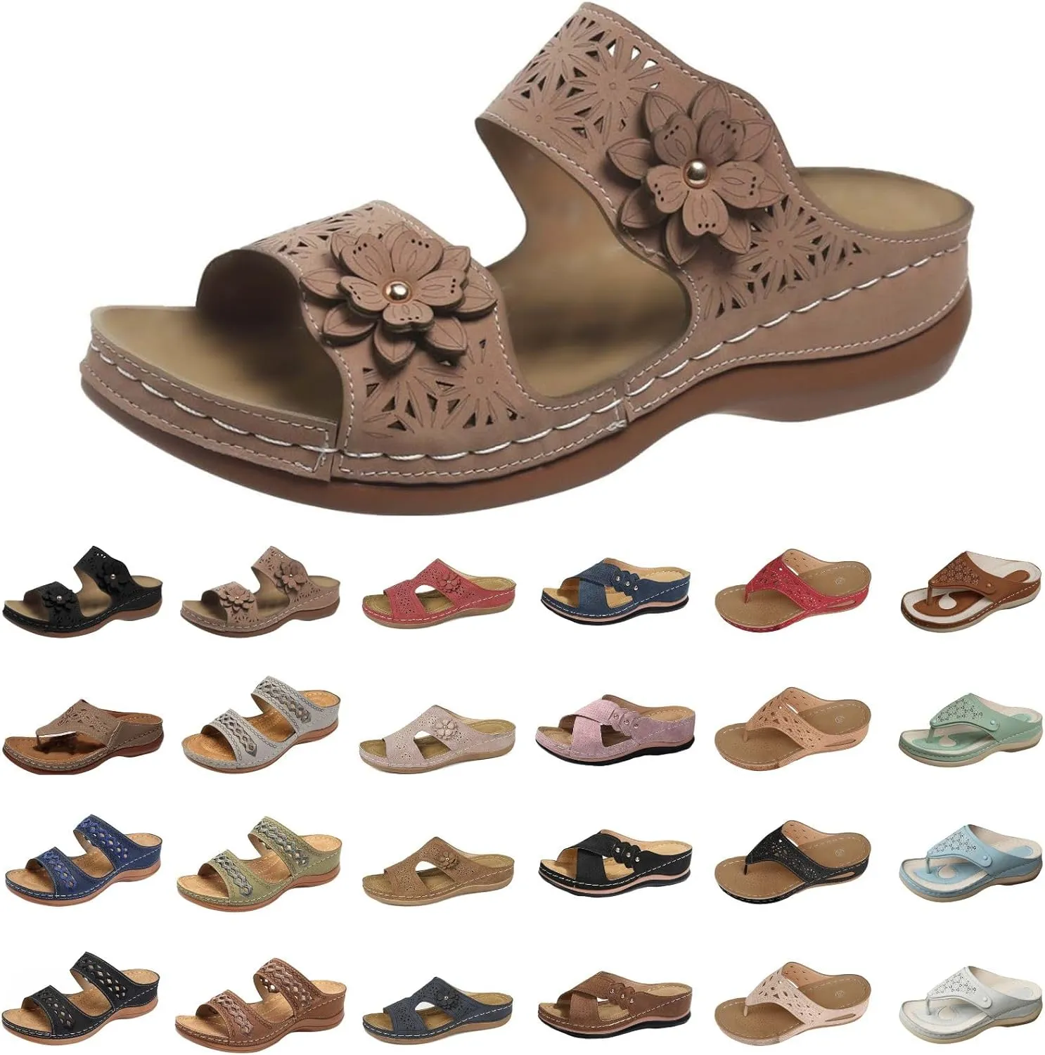 Orthopedic Sandals for Women Comfortable Dressy Wedge Spring Shoes Summer Vacation Arch Support Orthotic Sandals