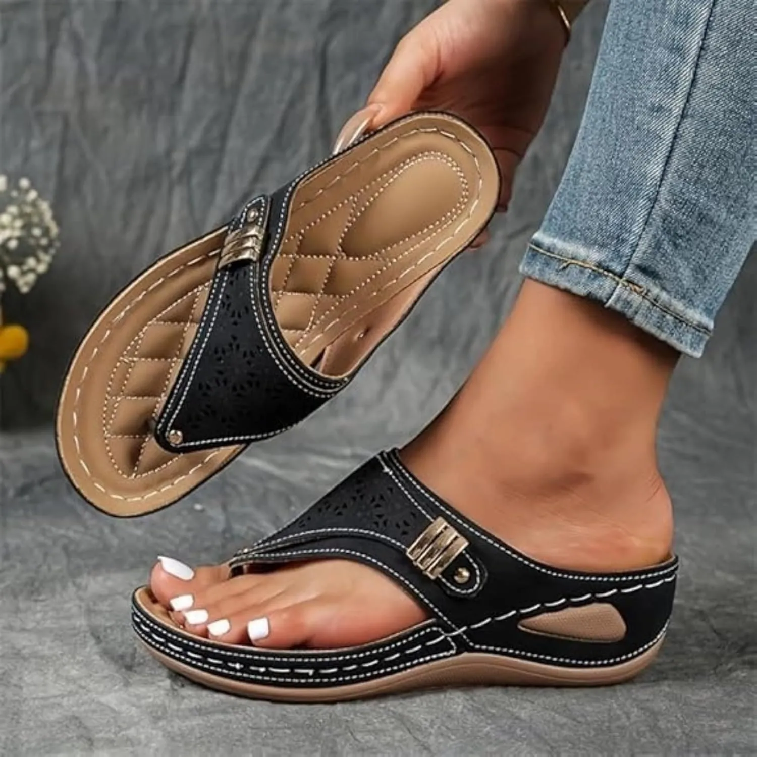 Orthopedic Sandals for Women Dressy Comfortable Arch Support Platform Wedge Sandals Summer Vacation Beach Shoes