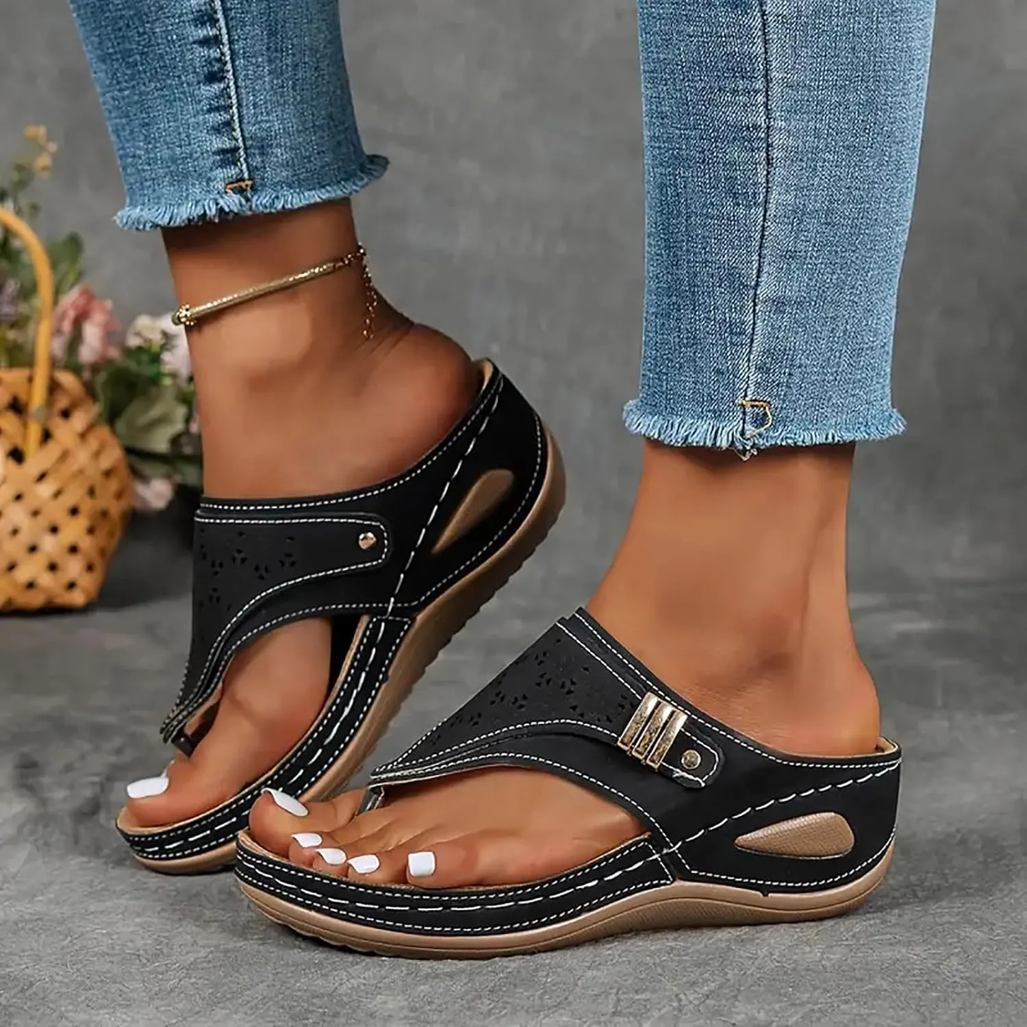 Orthopedic Sandals for Women Dressy Comfortable Arch Support Platform Wedge Sandals Summer Vacation Beach Shoes