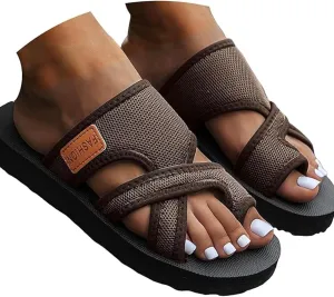 Orthopedic Sandals for Women, Women's Hollow Mesh Slide Sandals with Arch Support Comfortable Beach Sandals
