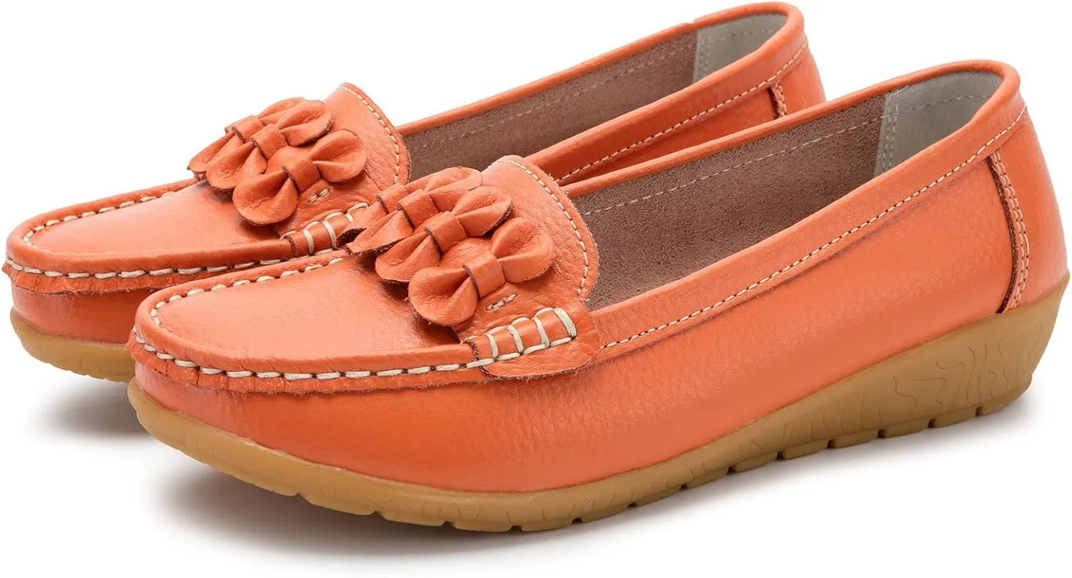 Orthopedic Slip-On Loafers for Women Comfort Dressy Flat Loafers Soft Walking Driving Shoes Business High Arch Shoe
