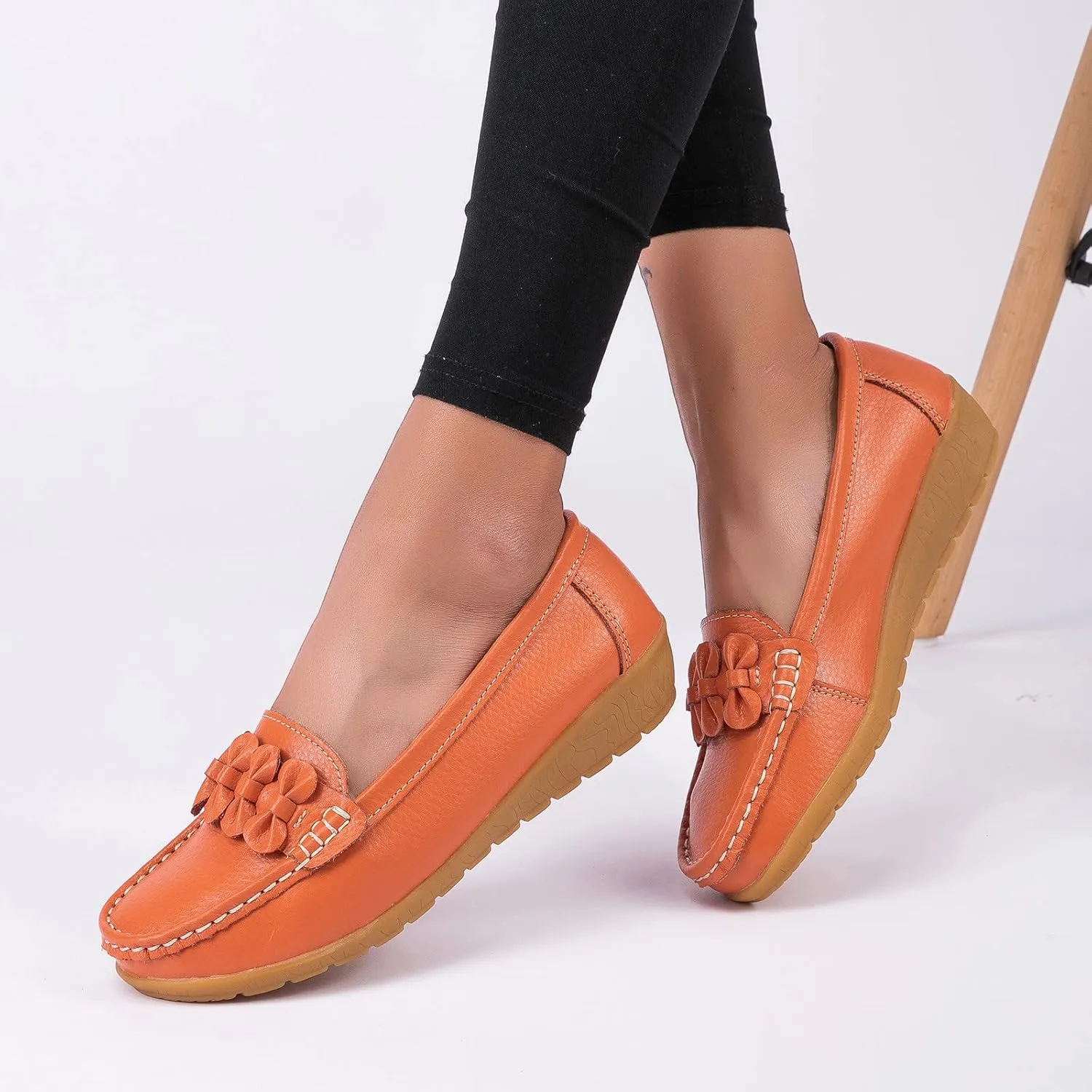 Orthopedic Slip-On Loafers for Women Comfort Dressy Flat Loafers Soft Walking Driving Shoes Business High Arch Shoe