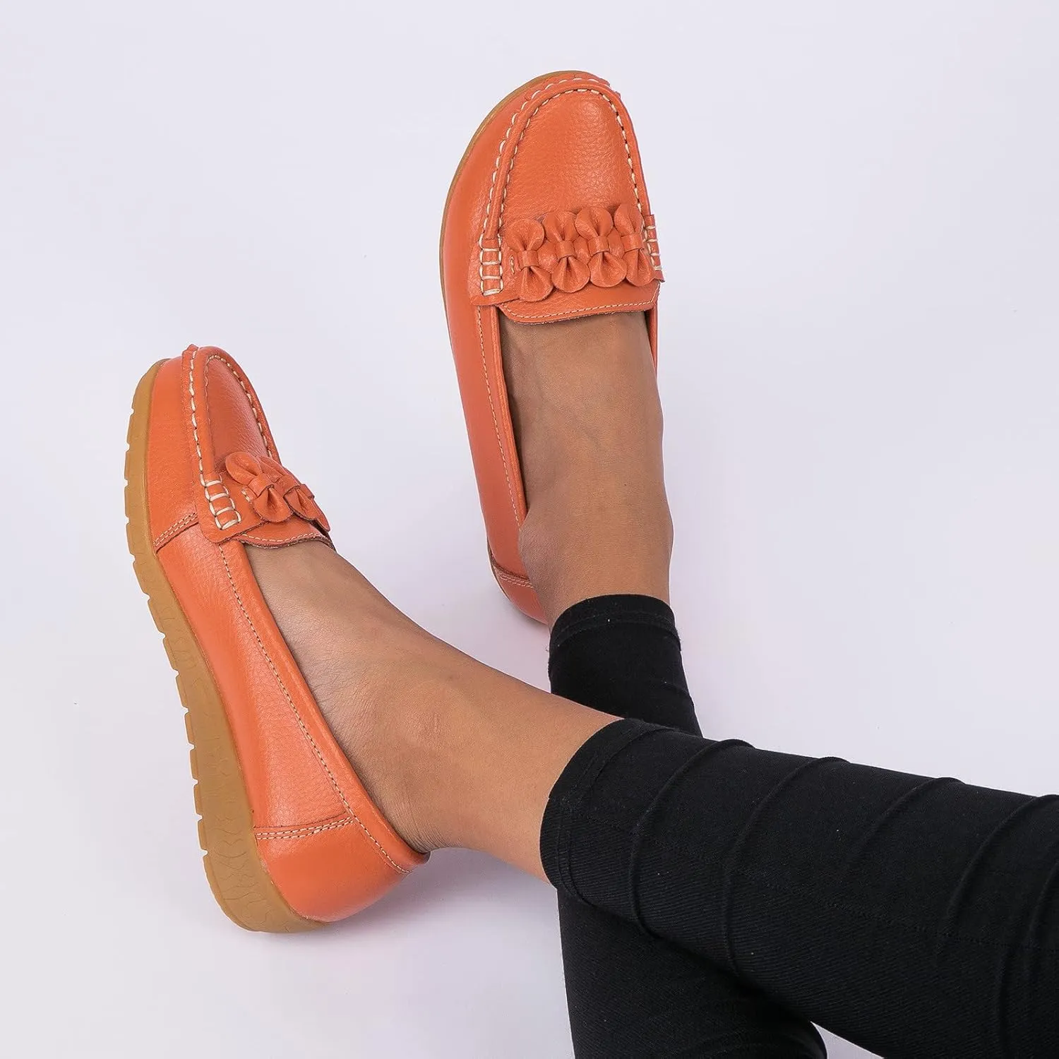 Orthopedic Slip-On Loafers for Women Comfort Dressy Flat Loafers Soft Walking Driving Shoes Business High Arch Shoe