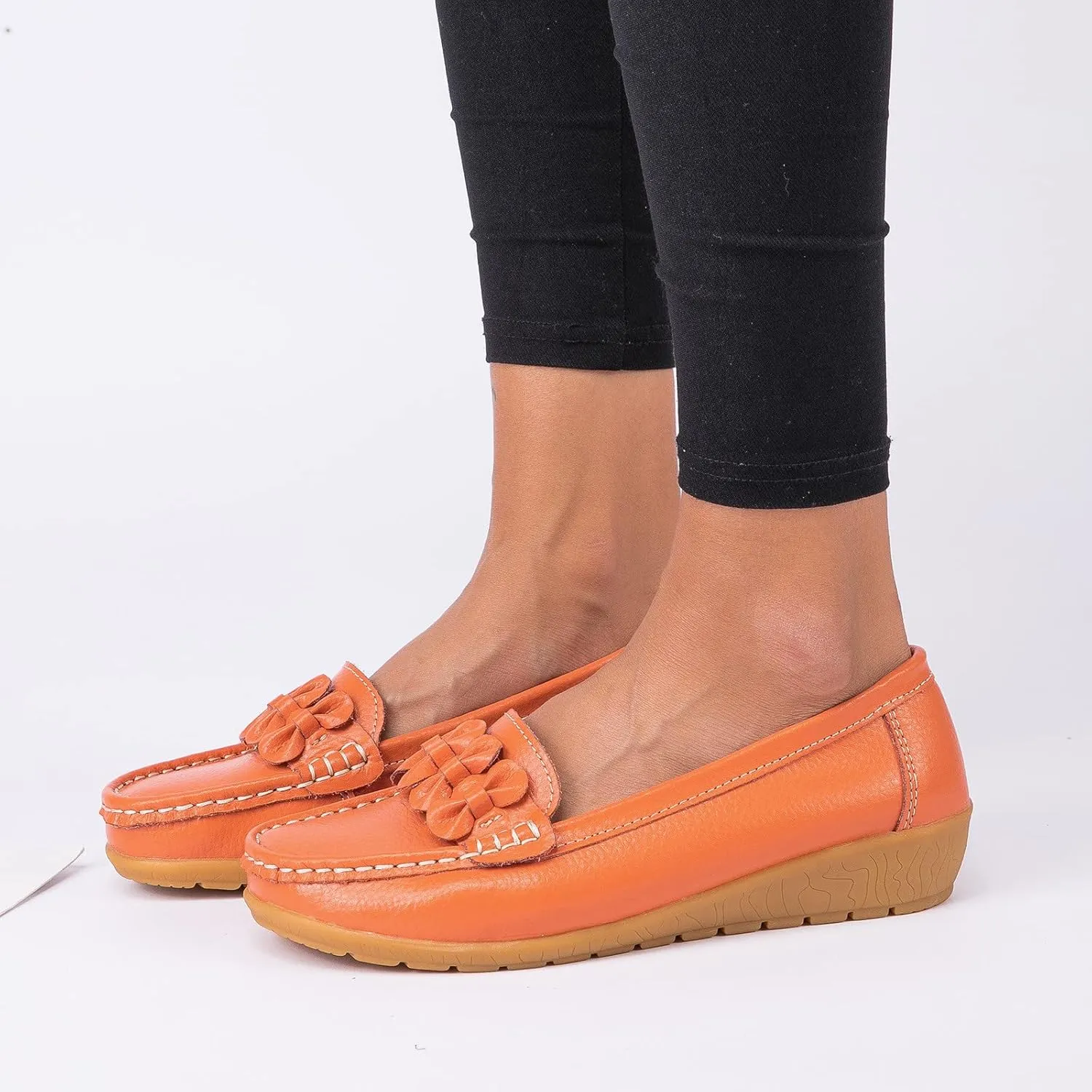 Orthopedic Slip-On Loafers for Women Comfort Dressy Flat Loafers Soft Walking Driving Shoes Business High Arch Shoe