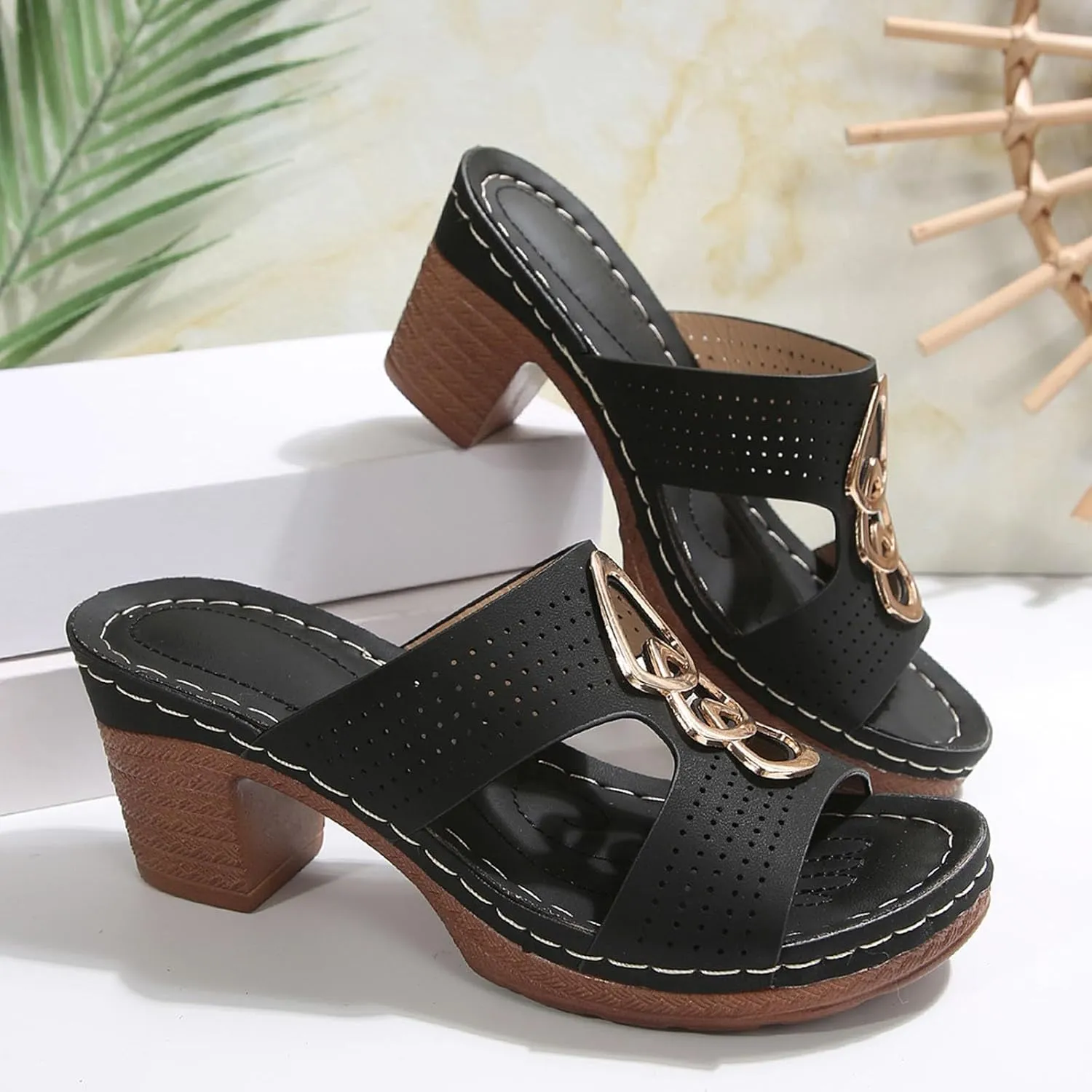 Orthopedic Wedge Sandals for Women Summer Dressy Open Toe Platform Shoes Casual Boho Slip on Beach Walking Sandals