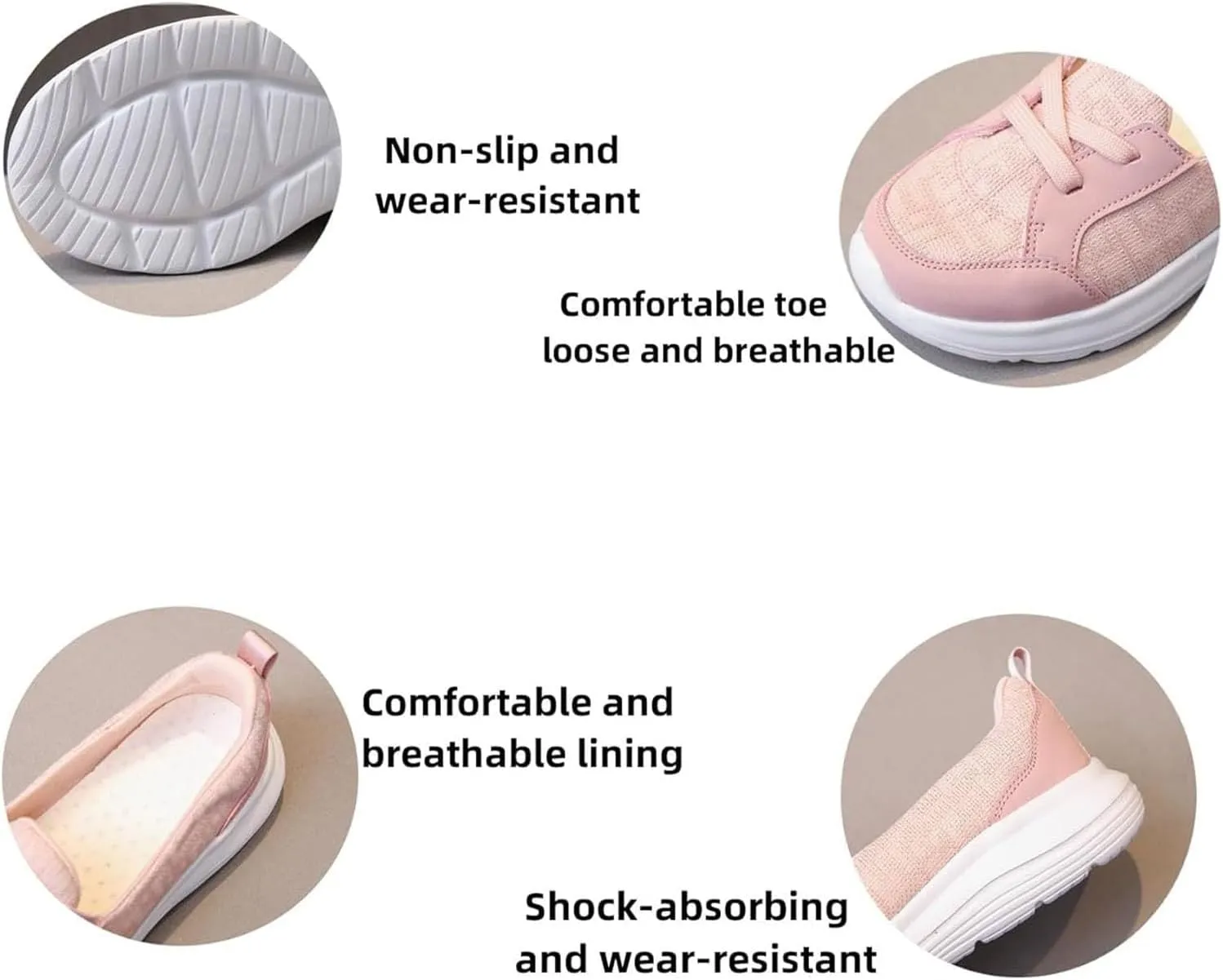 Orthopedic Women’s Breathable Slip On Arch Support Non-Slip Shoes Casual Walking Shoes Women Soft Sole Low Top Shoes