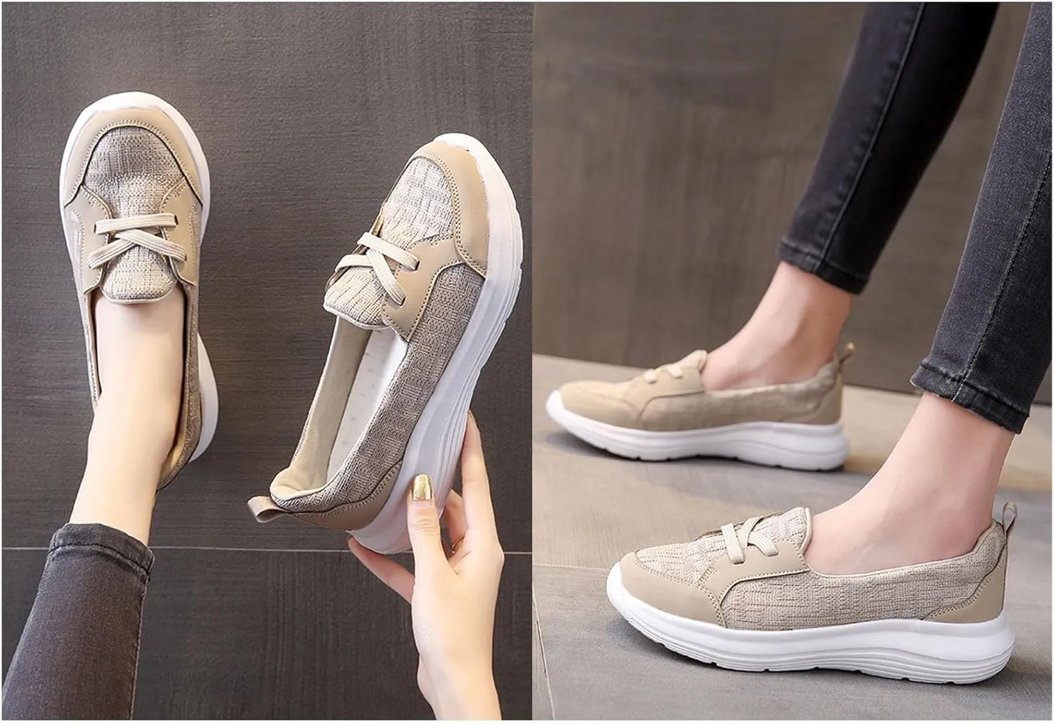 Orthopedic Women’s Breathable Slip On Arch Support Non-Slip Shoes Casual Walking Shoes Women Soft Sole Low Top Shoes
