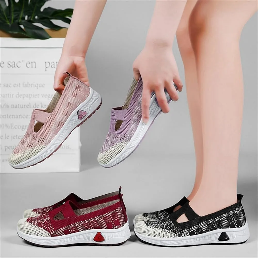 Orthowalkway Womens Shoes,Zapatos Ortopédicos, Lightweight Flat, Slip-On Breathable Mesh Trainers, Jogging Shoes