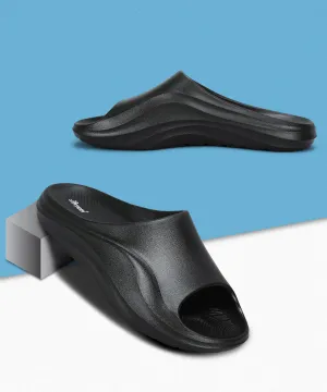 Paragon Men's Waterproof Black Sliders with Comfortable Sole