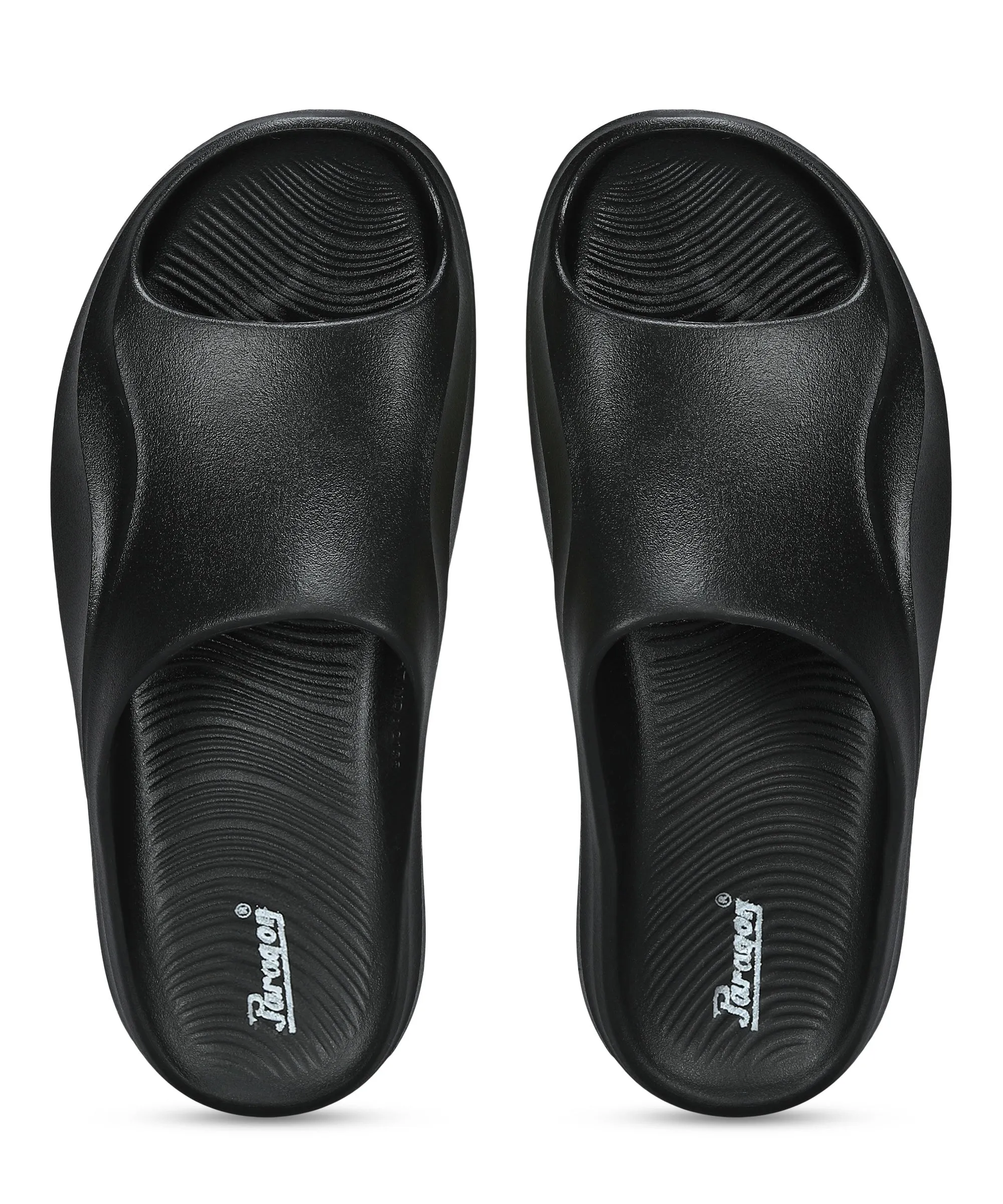 Paragon Men's Waterproof Black Sliders with Comfortable Sole