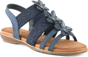PATRIZIA Women's OMANA Slip-On Gladiator Sandals - Laser-Cut Floral Design, Padded Insole, Metallic Elastic Bands