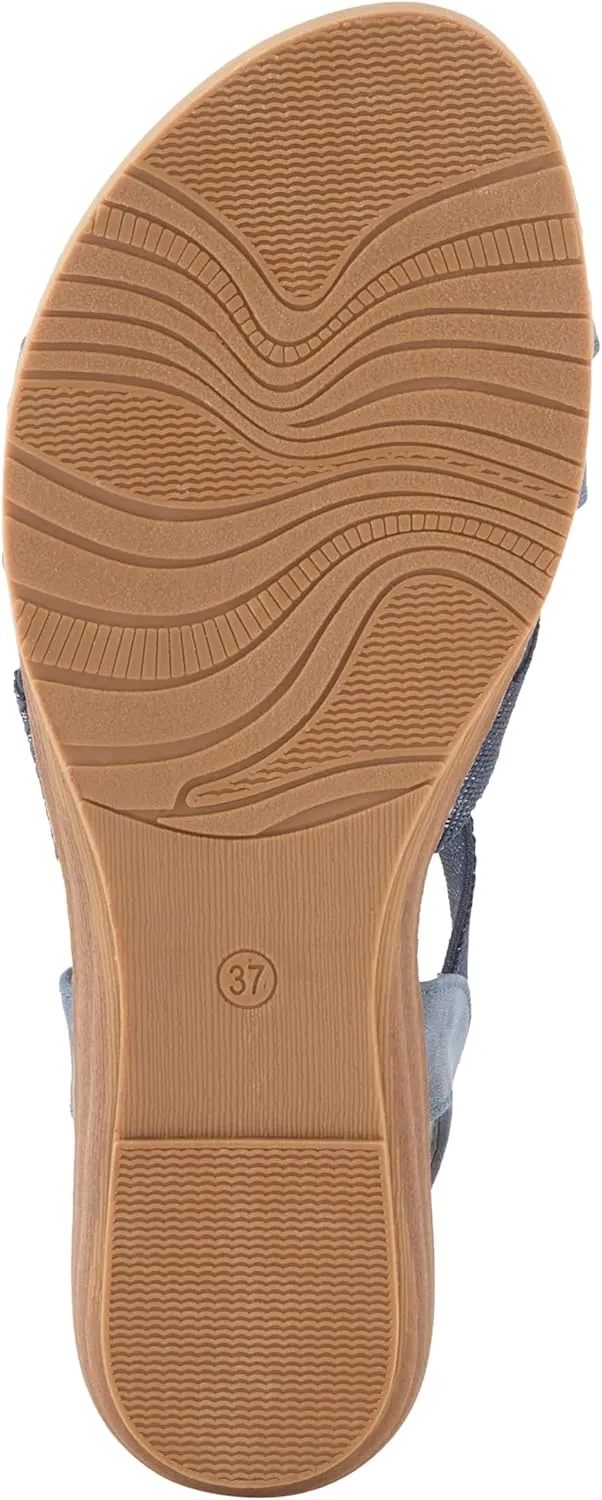 PATRIZIA Women's OMANA Slip-On Gladiator Sandals - Laser-Cut Floral Design, Padded Insole, Metallic Elastic Bands