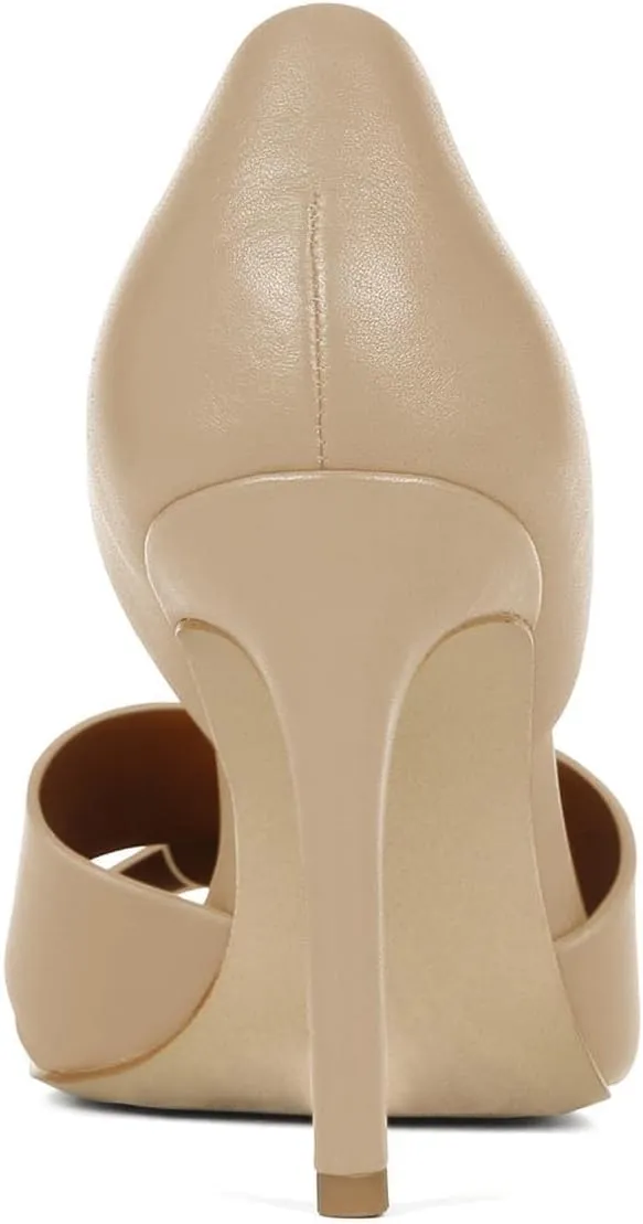 Pazzion Women Sexy Open Almond Toe High Heeled D'Orsay Pumps Slip On Stiletto Heel Two Pieces Sandals Versatile Party Evening Shoes Size 4-16 US
