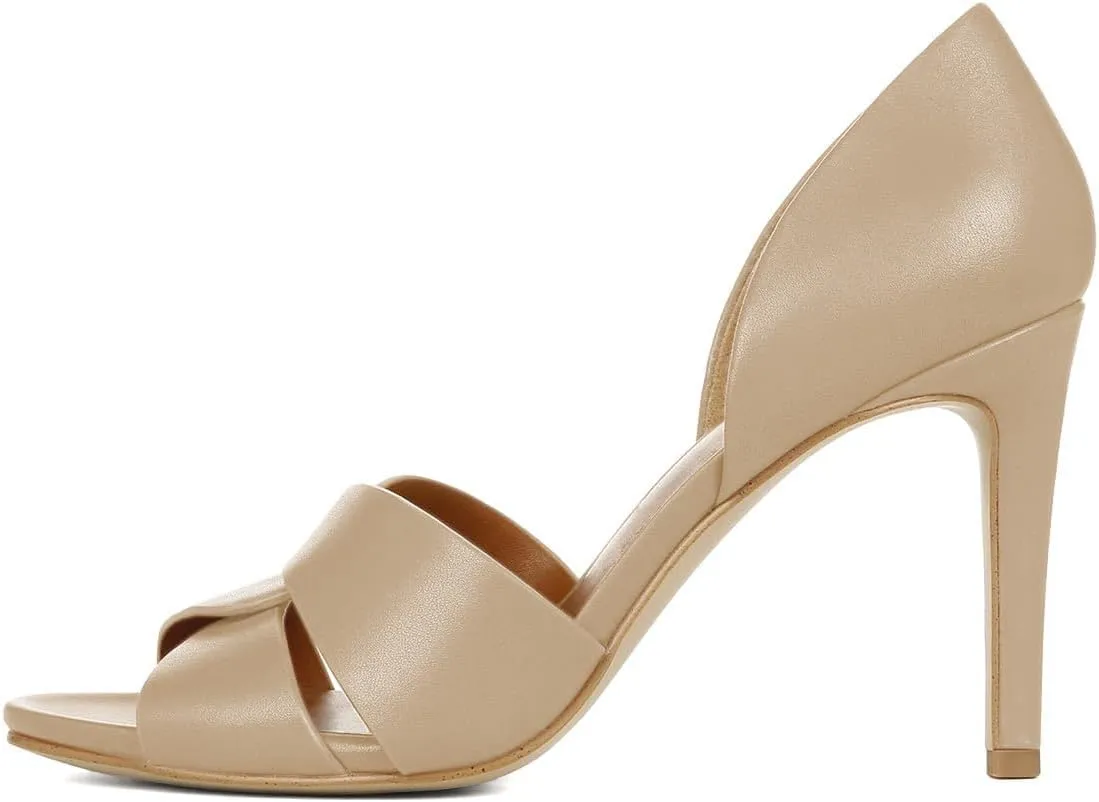 Pazzion Women Sexy Open Almond Toe High Heeled D'Orsay Pumps Slip On Stiletto Heel Two Pieces Sandals Versatile Party Evening Shoes Size 4-16 US