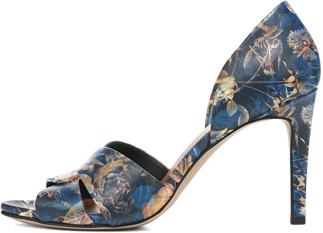 Pazzion Women Sexy Open Almond Toe High Heeled D'Orsay Pumps Slip On Stiletto Heel Two Pieces Sandals Versatile Party Evening Shoes Size 4-16 US