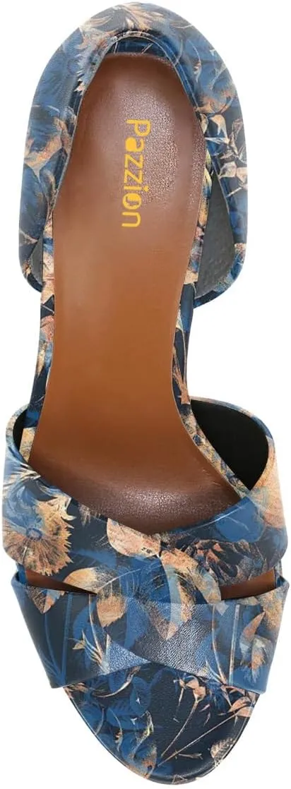 Pazzion Women Sexy Open Almond Toe High Heeled D'Orsay Pumps Slip On Stiletto Heel Two Pieces Sandals Versatile Party Evening Shoes Size 4-16 US