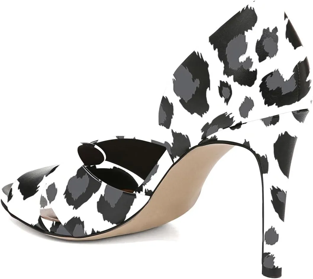 Pazzion Women Sexy Open Almond Toe High Heeled D'Orsay Pumps Slip On Stiletto Heel Two Pieces Sandals Versatile Party Evening Shoes Size 4-16 US