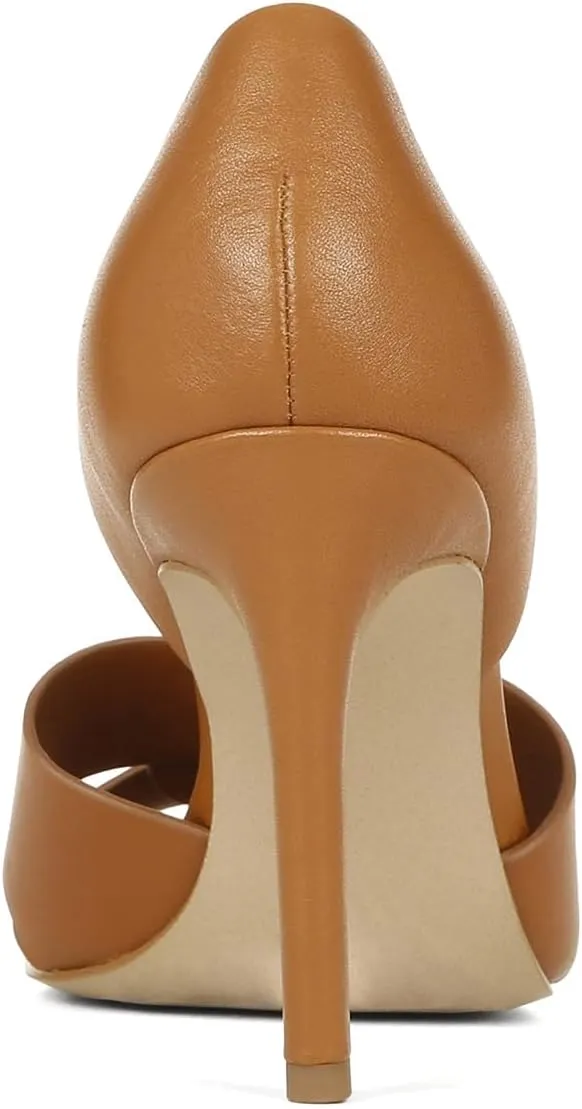 Pazzion Women Sexy Open Almond Toe High Heeled D'Orsay Pumps Slip On Stiletto Heel Two Pieces Sandals Versatile Party Evening Shoes Size 4-16 US