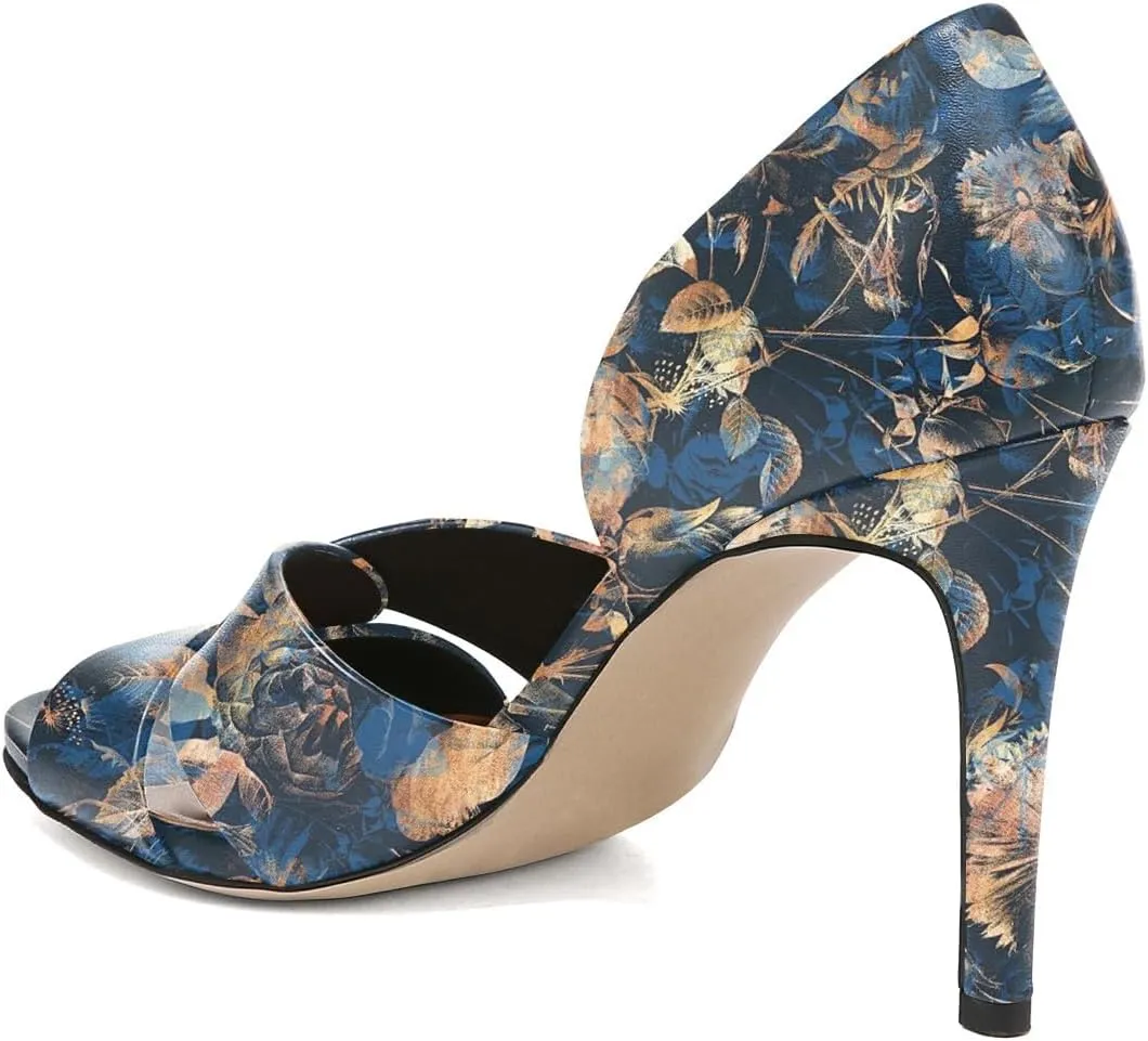Pazzion Women Sexy Open Almond Toe High Heeled D'Orsay Pumps Slip On Stiletto Heel Two Pieces Sandals Versatile Party Evening Shoes Size 4-16 US