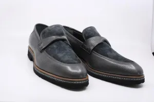 Pelle Line Exclusive 1365 Suede and leather loafer- Gray