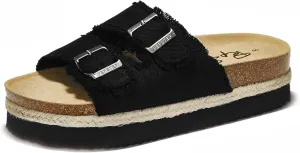 PepStep Slide Sandals for Women with Soft Cork Footbed and Strap, Ladies Fashion Platform Slide Sandals Comfortable Slip On Style