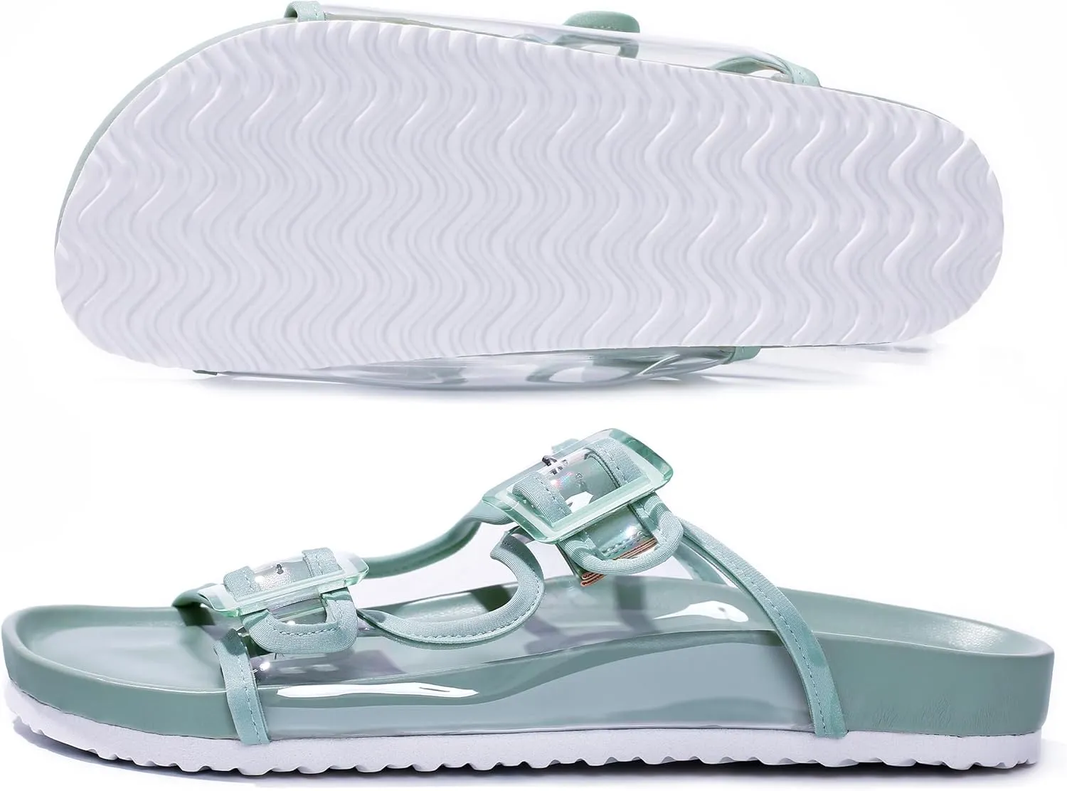 PepStep Slide Sandals for Women with Soft Cork Footbed and Strap, Ladies Fashion Platform Slide Sandals Comfortable Slip On Style