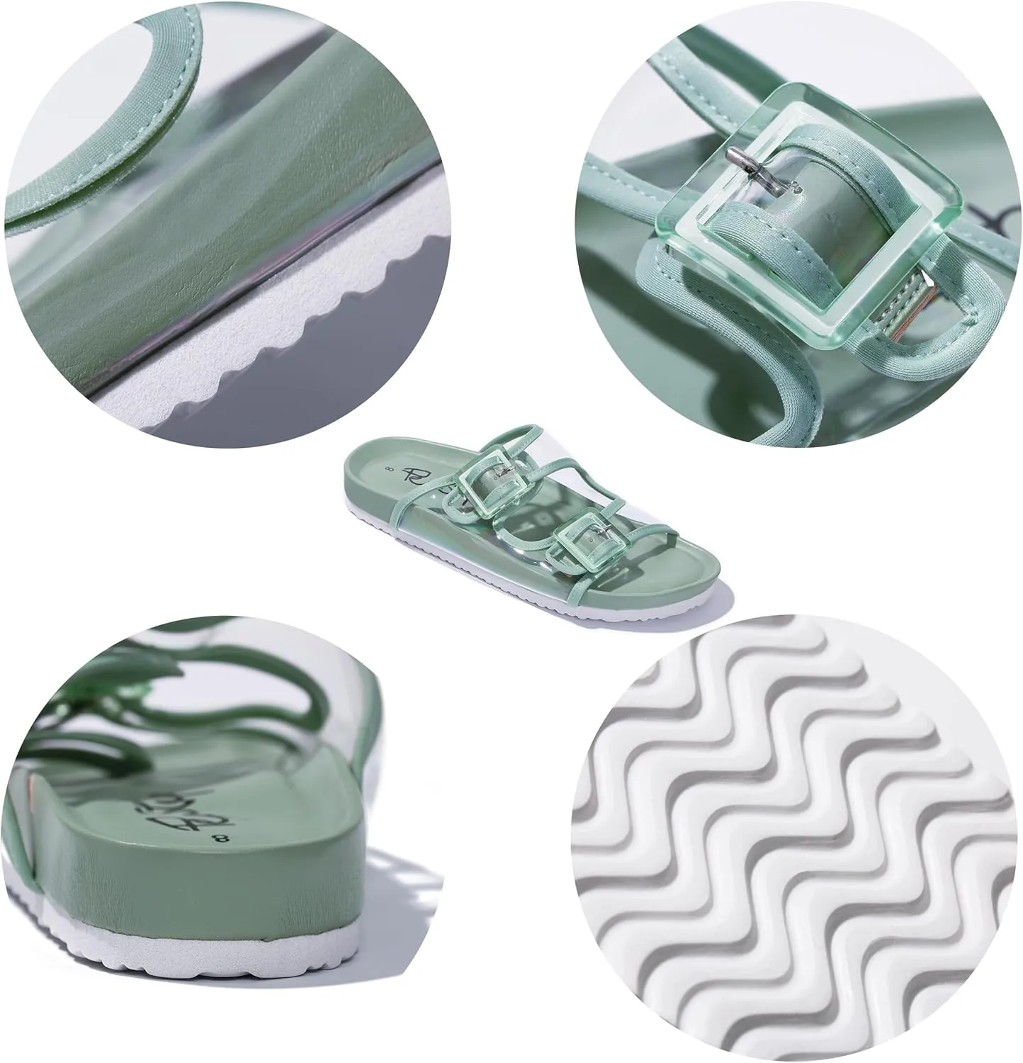 PepStep Slide Sandals for Women with Soft Cork Footbed and Strap, Ladies Fashion Platform Slide Sandals Comfortable Slip On Style