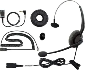 Phone Headset Compatible with Grandstream Yealink Snom Panasonic Phones Microphone Noise Cancelling RJ9 &3.5 mm Adapter Cable