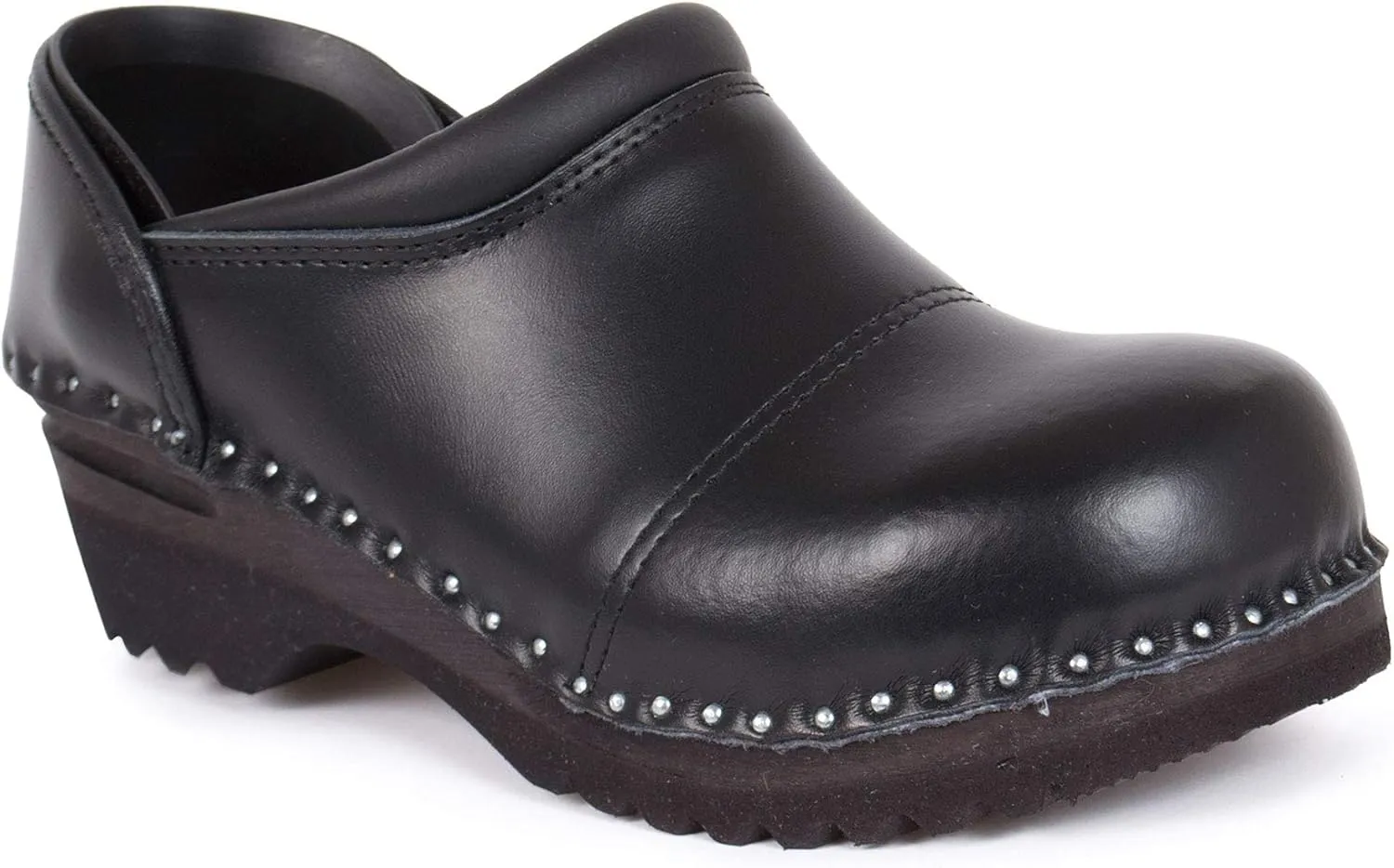Picasso Bastad Slip On Steel Toe Non Slip Womens Leather Wooden Nursing Chef Work Swedish Clogs