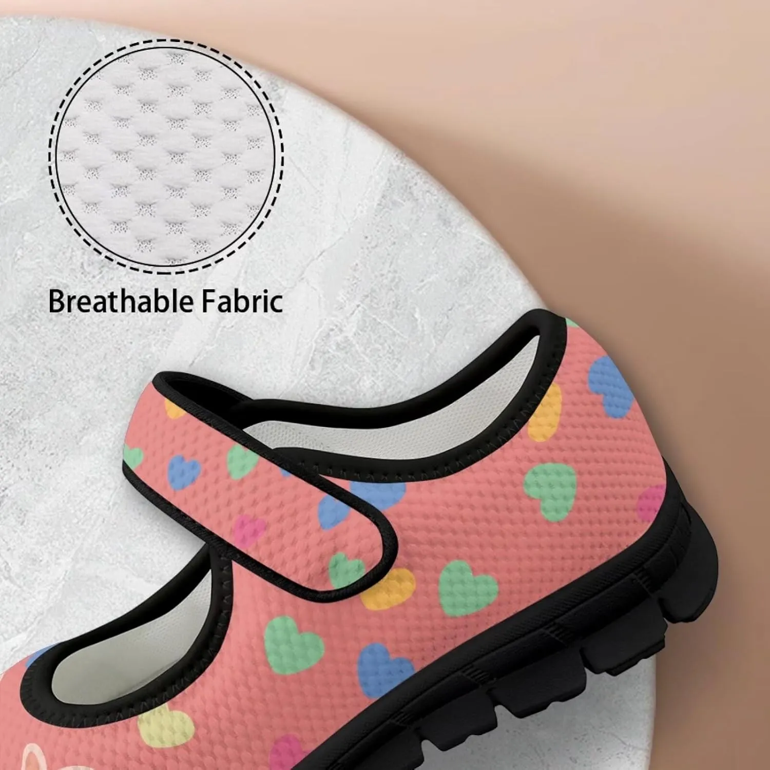 Pig Design Slip On Womens Shoes Casual Comfortable Sneakers Breathable Magic Sticker Convenient Wear Shoes