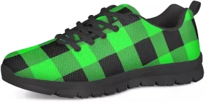 PinUp Angel Women's Buffalo Plaid Walking Shoes Lightweight Comfy Sports Running Work Sneaker