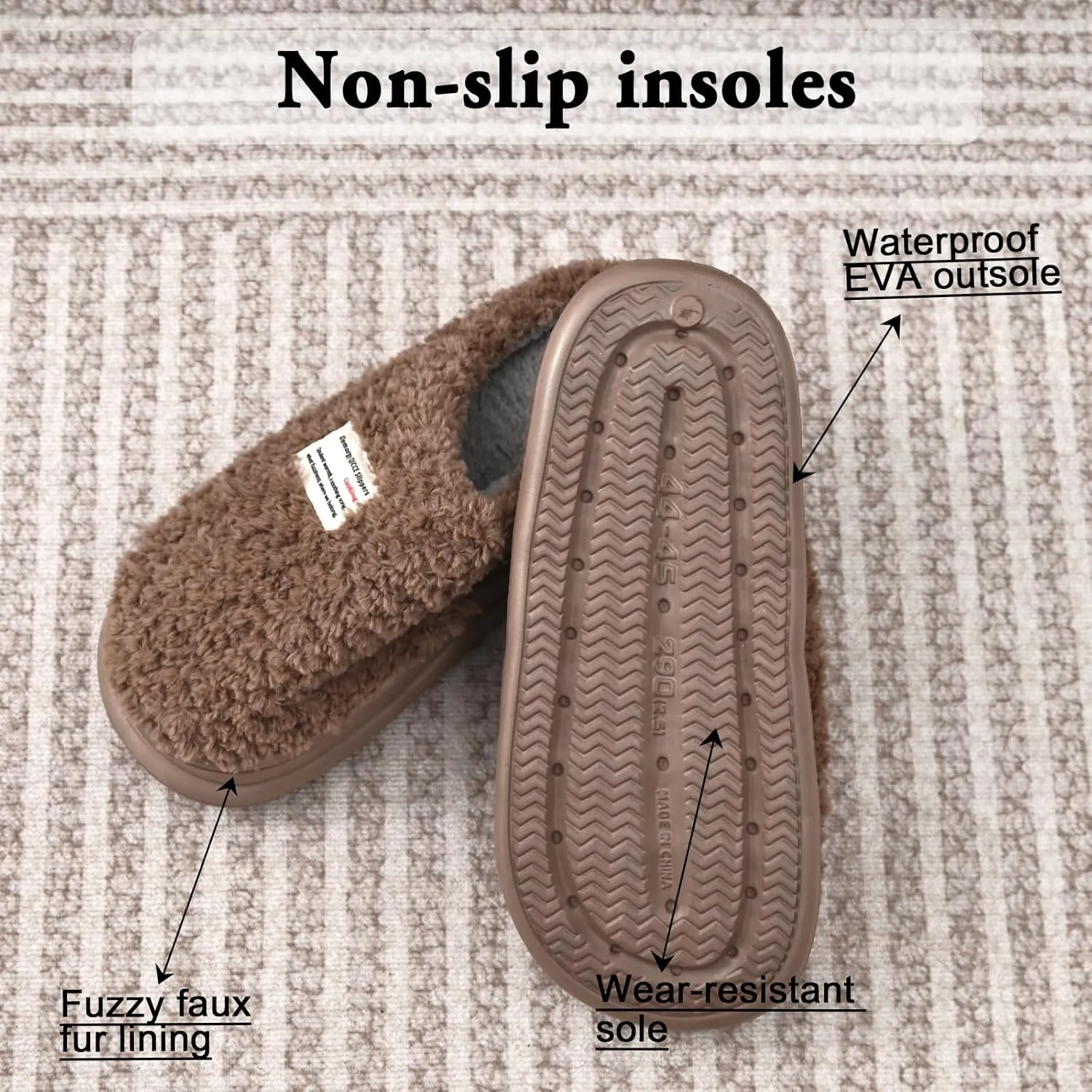 Platform Slippers for Women Men - Memory Foam Fuzzy House Slippers, Warm Cute Chic Versatile Pretty Comfy Plush Slippers for Indoor Outdoor-Non Slip