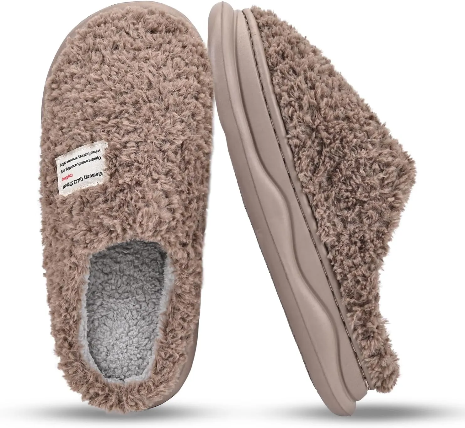 Platform Slippers for Women Men - Memory Foam Fuzzy House Slippers, Warm Cute Chic Versatile Pretty Comfy Plush Slippers for Indoor Outdoor-Non Slip