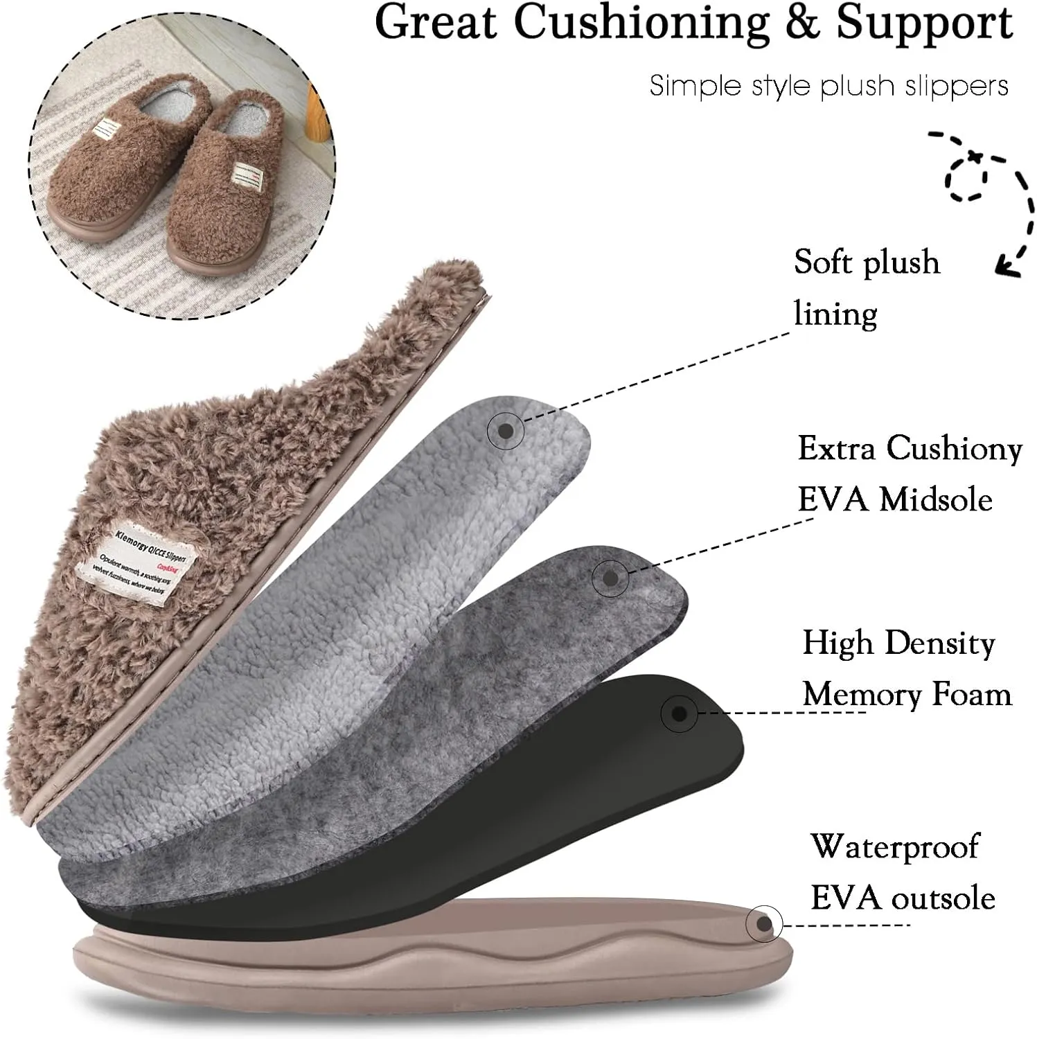 Platform Slippers for Women Men - Memory Foam Fuzzy House Slippers, Warm Cute Chic Versatile Pretty Comfy Plush Slippers for Indoor Outdoor-Non Slip