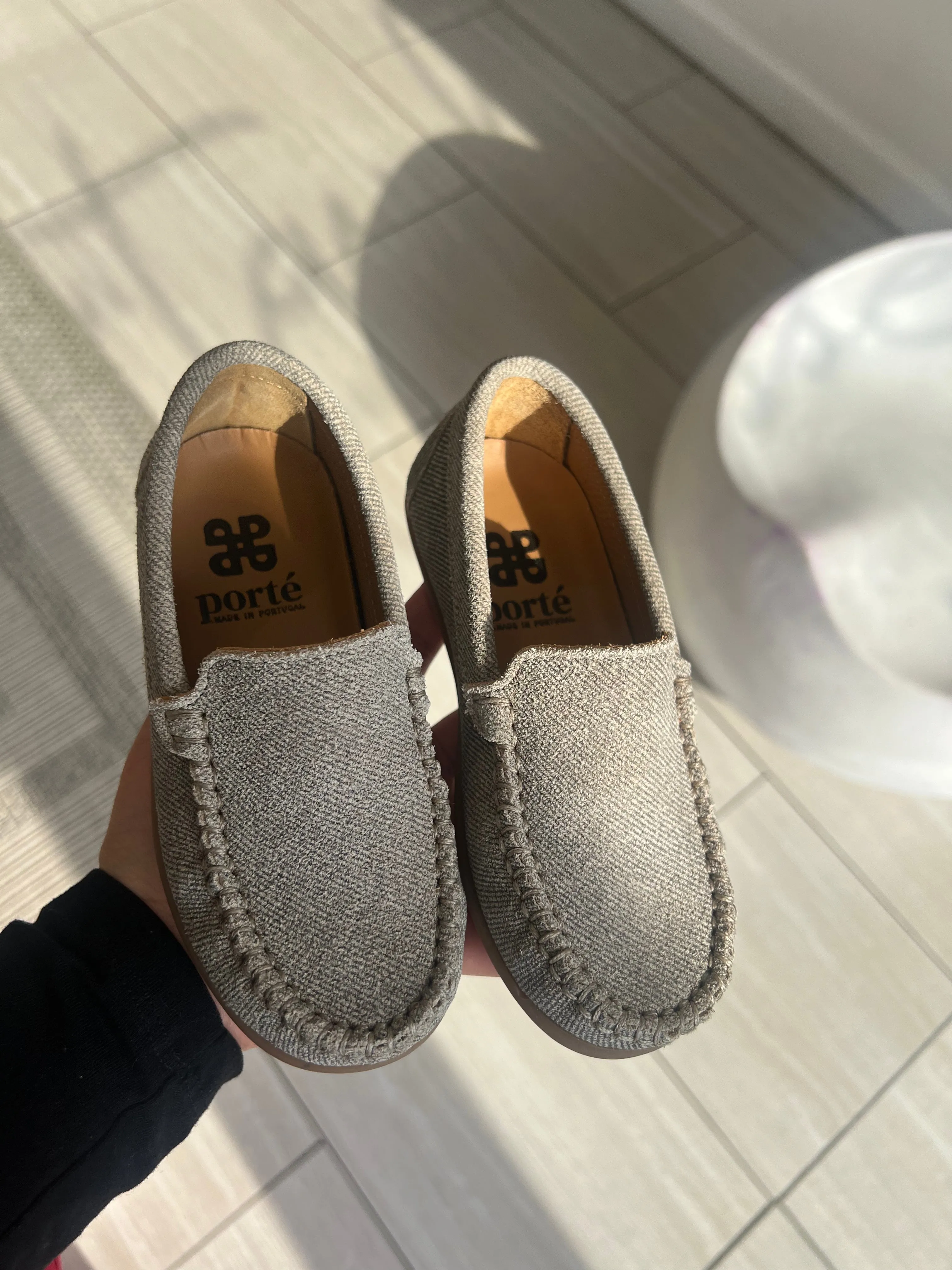 Porte Greige Linen Coated Loafer
