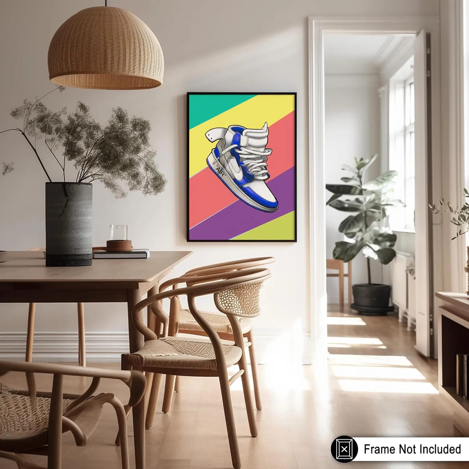 Poster Master Sneaker Poster - Cool Shoe Print - Fashion Art - Rainbow Art - Shoes Art - Modern Art - Trendy Art - Chic Boho Art - Graffiti Art - Bedroom or Living Room Decor - 18x24 UNFRAMED Wall Art