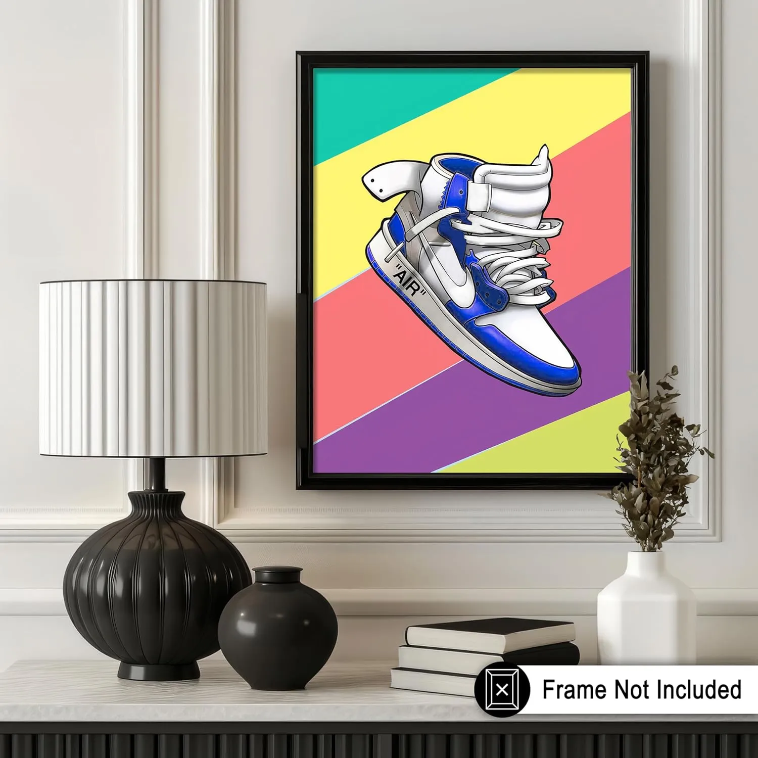 Poster Master Sneaker Poster - Cool Shoe Print - Fashion Art - Rainbow Art - Shoes Art - Modern Art - Trendy Art - Chic Boho Art - Graffiti Art - Bedroom or Living Room Decor - 18x24 UNFRAMED Wall Art