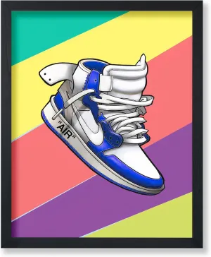 Poster Master Sneaker Poster - Cool Shoe Print - Fashion Art - Rainbow Art - Shoes Art - Modern Art - Trendy Art - Chic Boho Art - Graffiti Art - Bedroom or Living Room Decor - 18x24 UNFRAMED Wall Art
