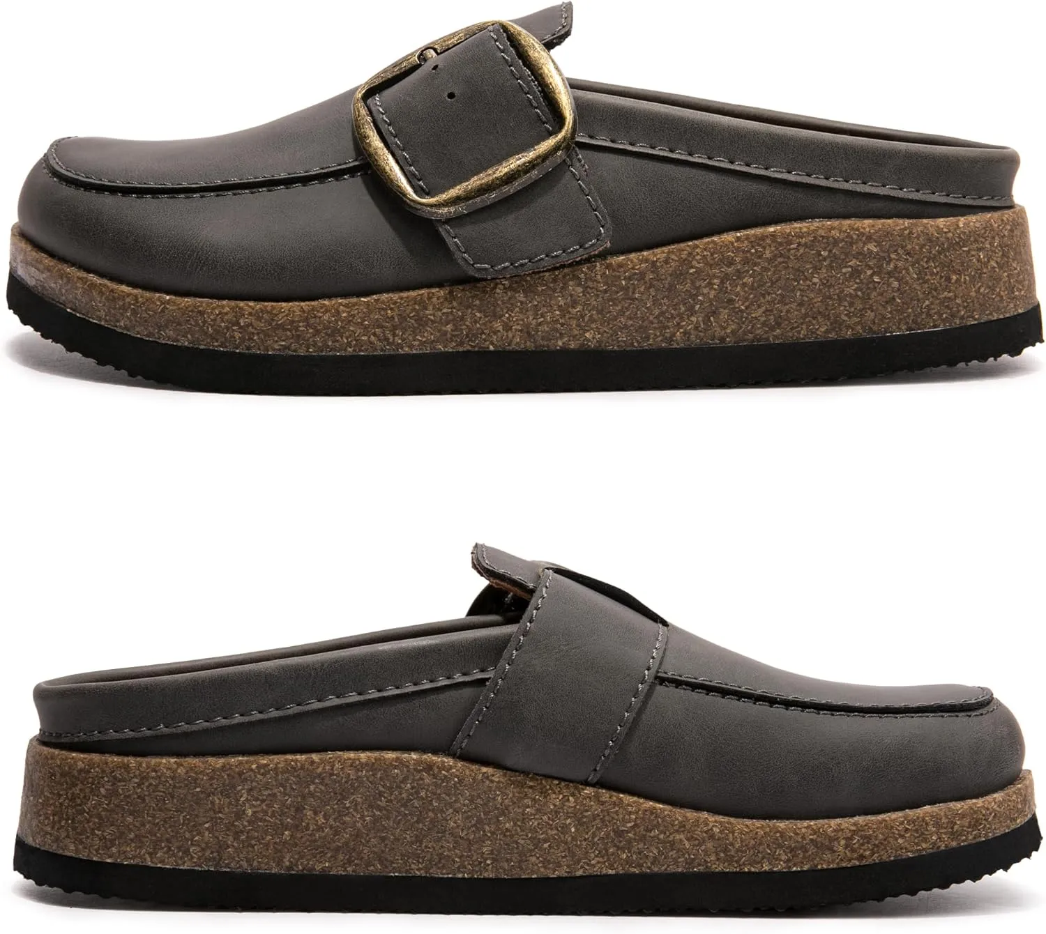 Premium Genuine Leather Women's Clogs - Slip-Resistant Non-Skid Sole, Plush Memory Foam Insole, Lightweight & Comfortable, Versatile for Work, Casual, or Outdoor Occasions