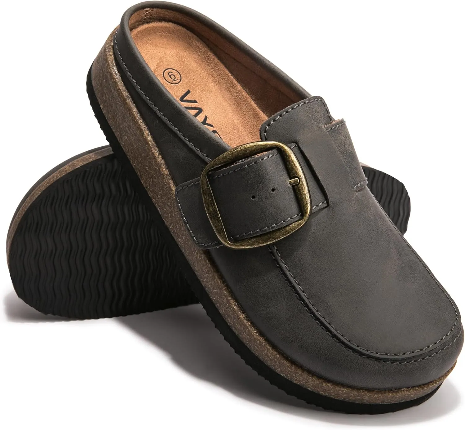 Premium Genuine Leather Women's Clogs - Slip-Resistant Non-Skid Sole, Plush Memory Foam Insole, Lightweight & Comfortable, Versatile for Work, Casual, or Outdoor Occasions