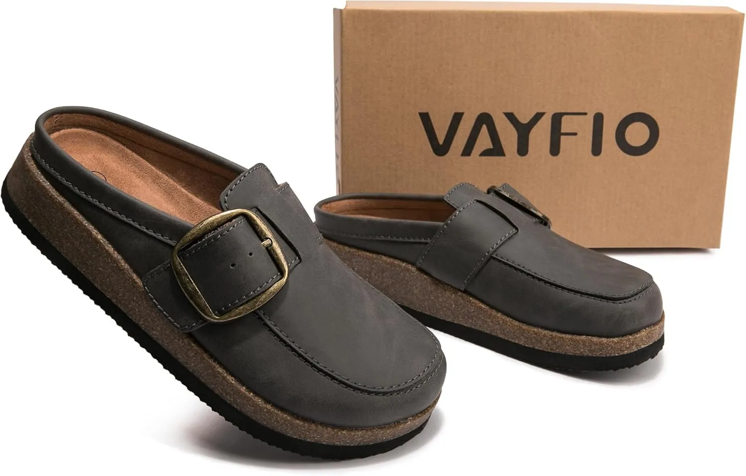Premium Genuine Leather Women's Clogs - Slip-Resistant Non-Skid Sole, Plush Memory Foam Insole, Lightweight & Comfortable, Versatile for Work, Casual, or Outdoor Occasions