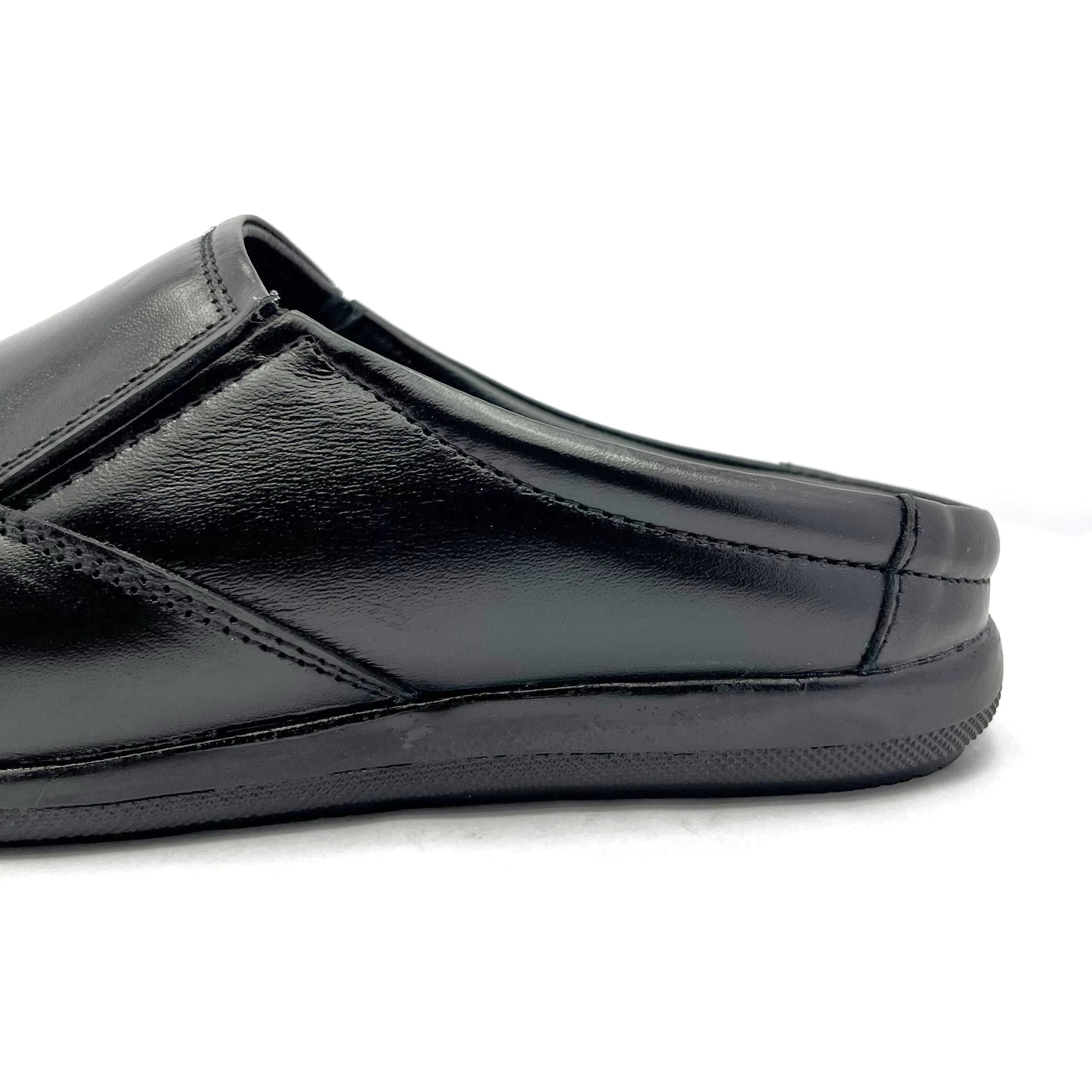 Premium Men's Leather Mules: Stylish Comfort for Every Occasion (Black)