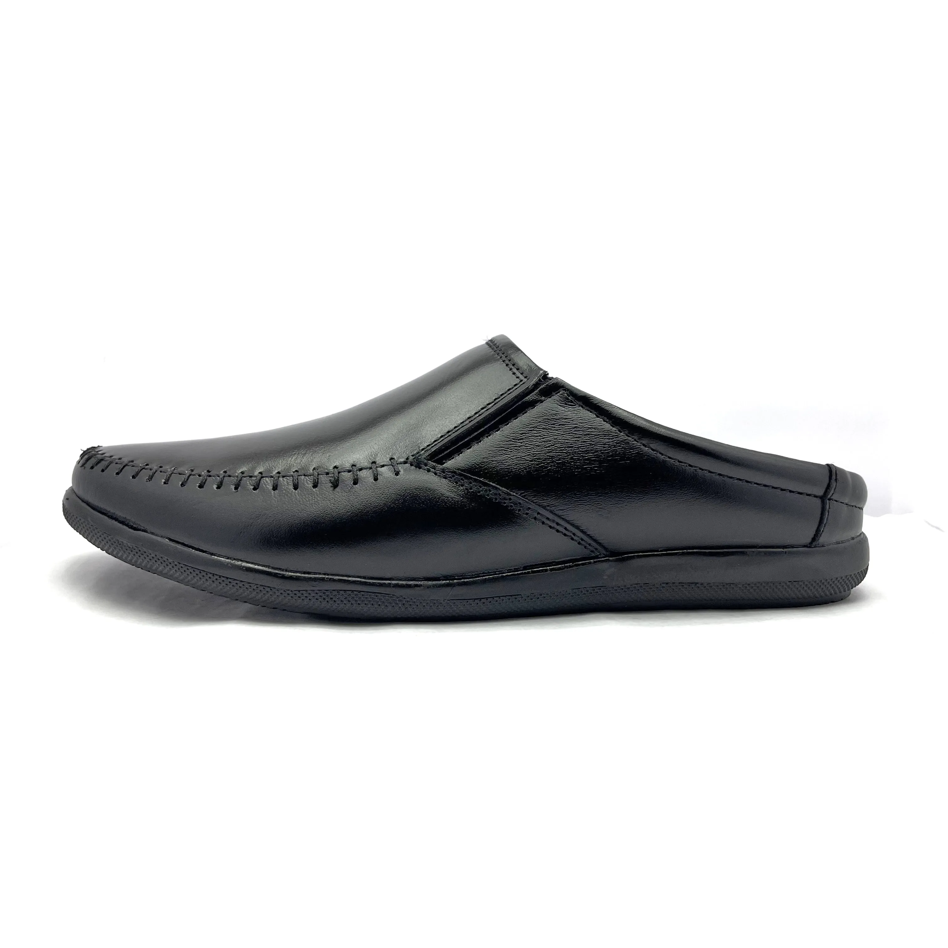 Premium Men's Leather Mules: Stylish Comfort for Every Occasion (Black)