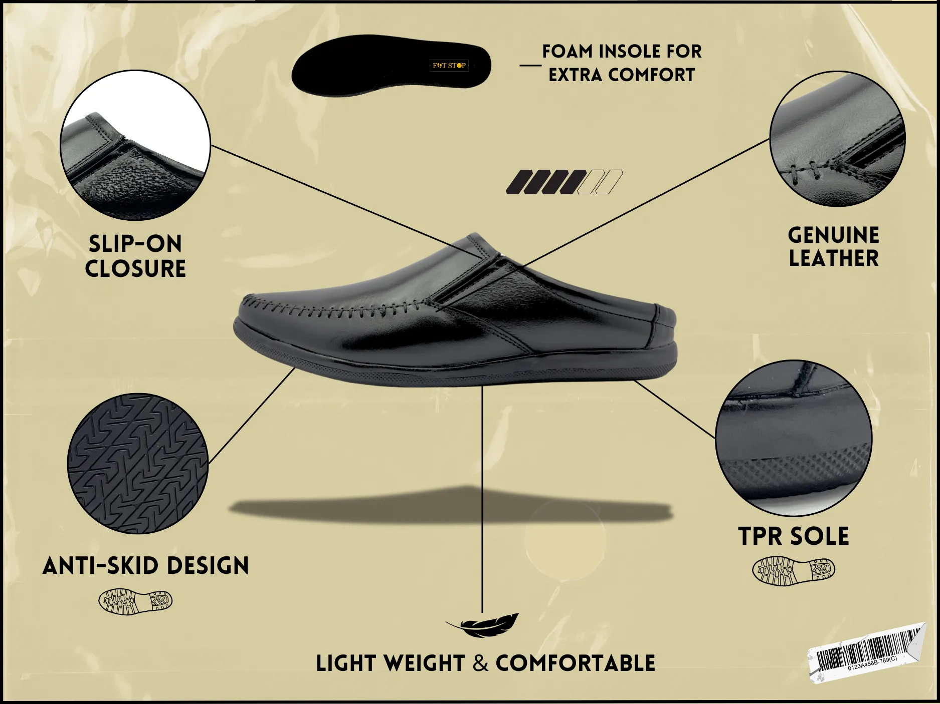 Premium Men's Leather Mules: Stylish Comfort for Every Occasion (Black)