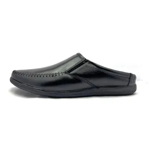 Premium Men's Leather Mules: Stylish Comfort for Every Occasion (Black)